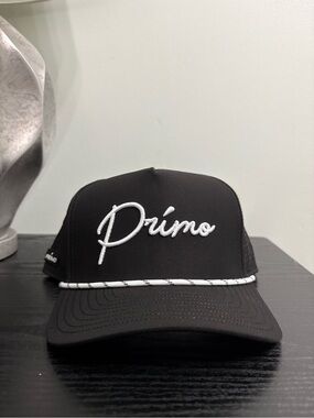 Black Primo Hat – White Script – M/L Size